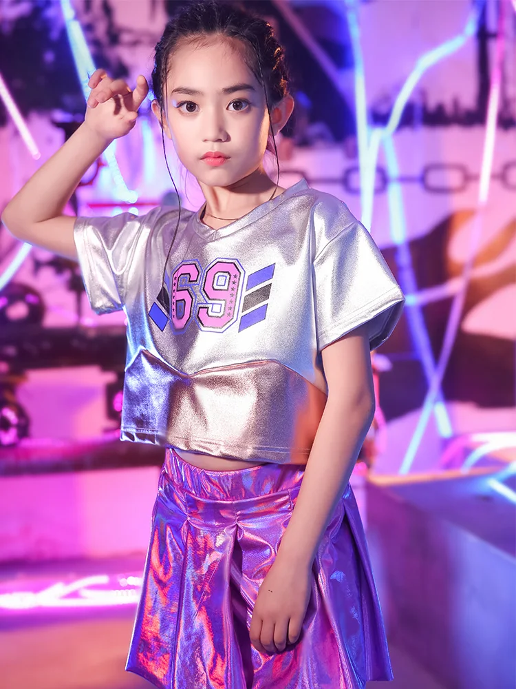 Детский джазовый костюм для девочек уличный с коротким рукавом детский школьный