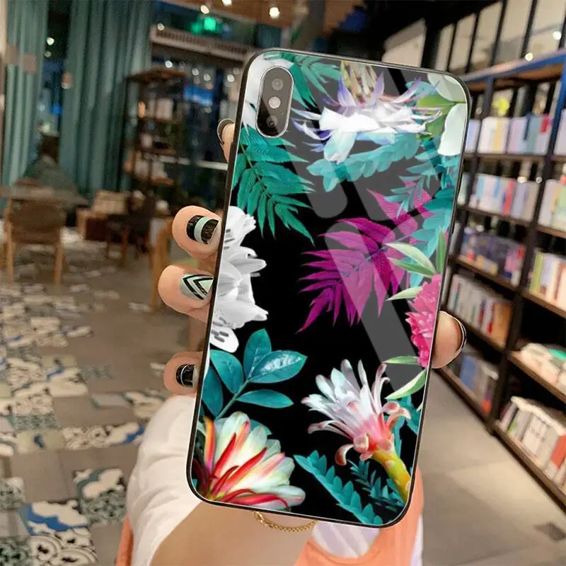 

Spring Floral flowers pattern Design Phone Cover Tempered Glass For iPhone 11 Pro XR XS MAX 8 X 7 6S 6 Plus SE 2020 case