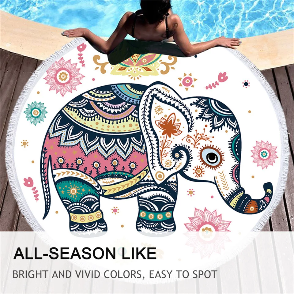 Постельные принадлежности Outlet Boho круглое пляжное полотенце слон кисточкой