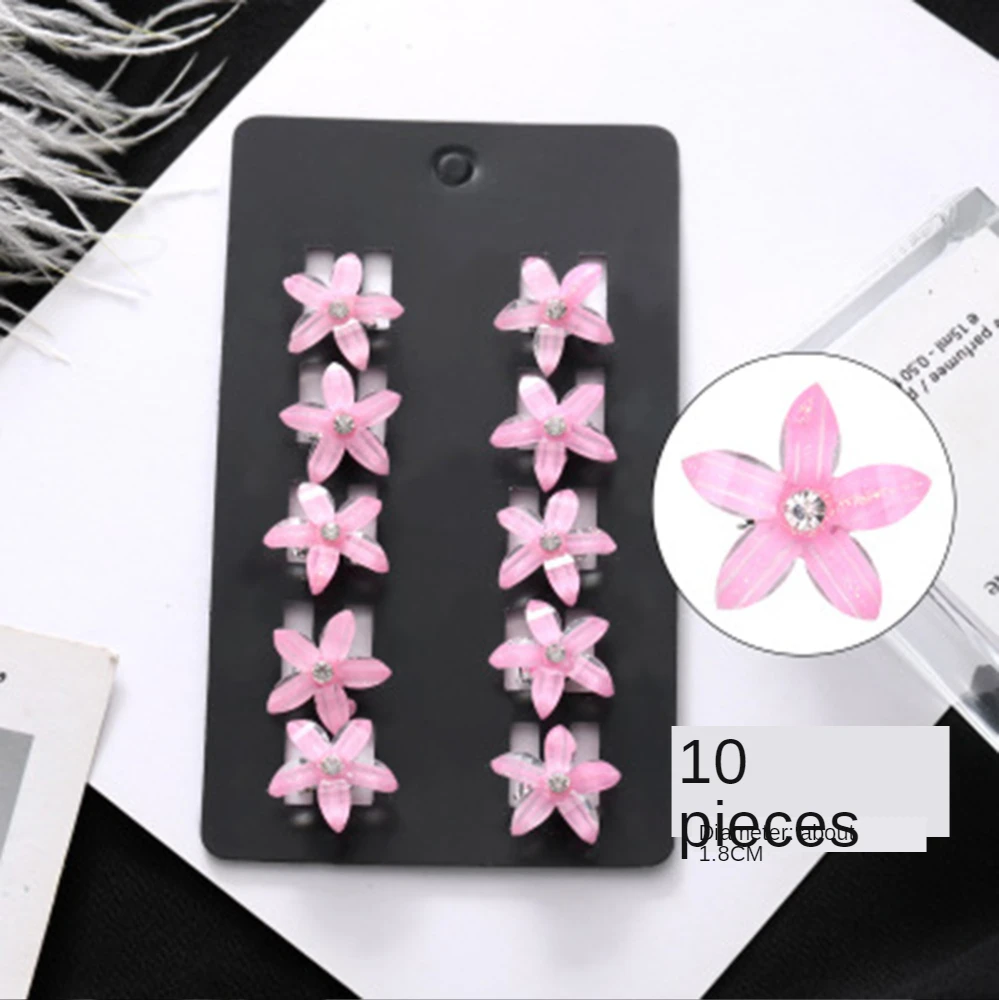 

10pcs/set Hot Sale Crystal Rhinestone Flower Hair Claw Hairpins Hair Accessories Ornaments Cute Girls Women Hair Clips Hair grip