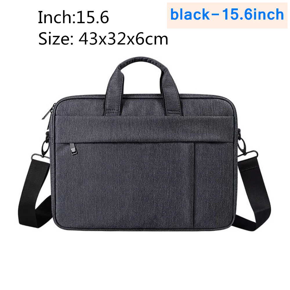 black-15.6inch Новая сумка для ноутбука 13,3 14,1 15,4 15,6 дюймов водонепроницаемая сумка для ноутбука на плечо для Apple Millet унисекс портфель - Цвет: black-15.6inch