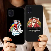 christmas new year gift phone case black color for samsung s21 ultra s20 fe s10 a52 a32 a12 a72 a71 note 20 10 plus cover coque
