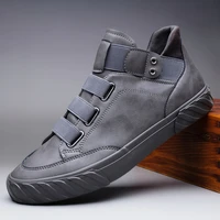 new mens high top fashion sneakers trend hot sale spring autumn comfortable mens thick soled casual outdoor shoes leather shoes