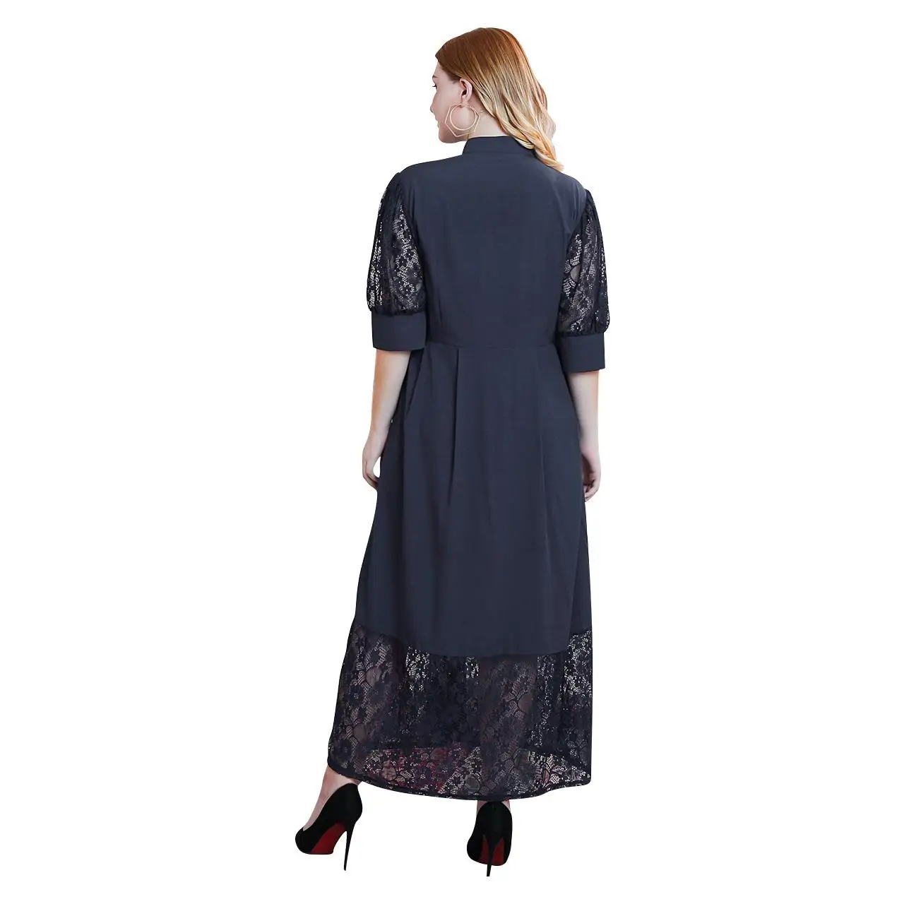 4xl кружевное лоскутное Макси платье большого размера женское винтажное