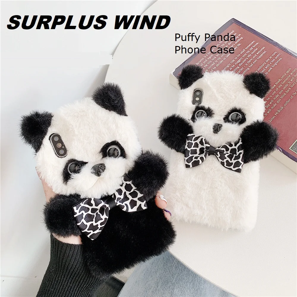 Чехол для iPhone 11 Pro Max плюшевый чехол телефона милая пушистая панда бампер
