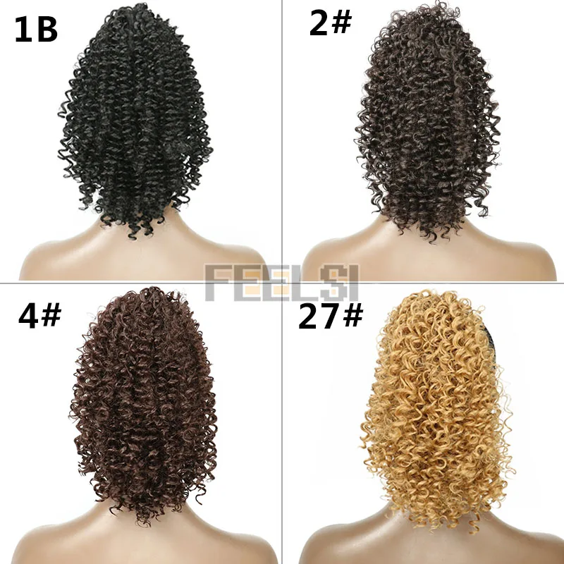 Афро кудрявый конский хвост Афро-американский короткий наряд Синтетический на