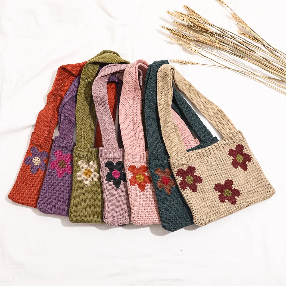 Monsisy зимние шерстяные сумки через плечо для мальчиков и девочек вязаные покупок