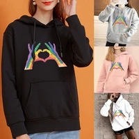 womens fashion long sleeve hoodie girls casual pullover hoodie harajuku tops love print print ladies loose pocket sweatshirt
