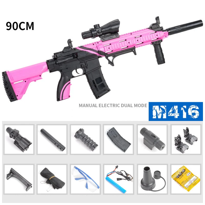 Electric Manual-Pink Электрический Ручной Двойной режим водяной пистолет для детских игр на открытом воздухе безопасности винтовка стрельба игры электрические игрушки рождественские подарки - Цвет: Electric Manual-Pink