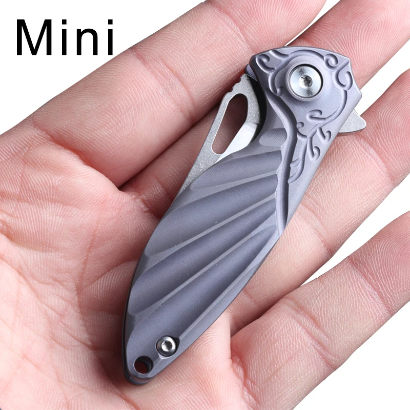 Карманный нож EDC TC4 с титановой ручкой складной Клинок лезвием D2