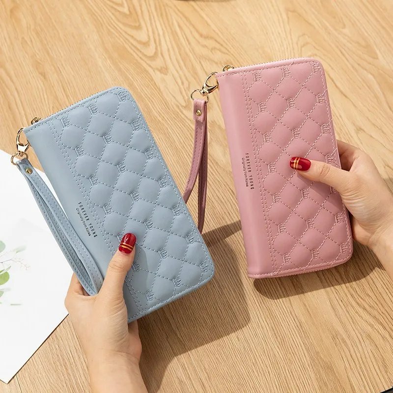 Женский Длинный кошелек из ПУ кожи с вышивкой|Женские кошельки| |