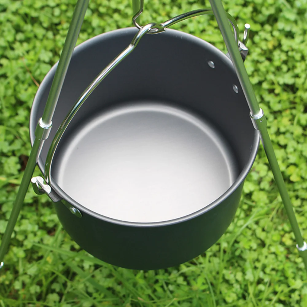 

1pc 4L Picnic Pot 5-8 People Pot Portable Outdoor Camping Pot Non-stick Cookware