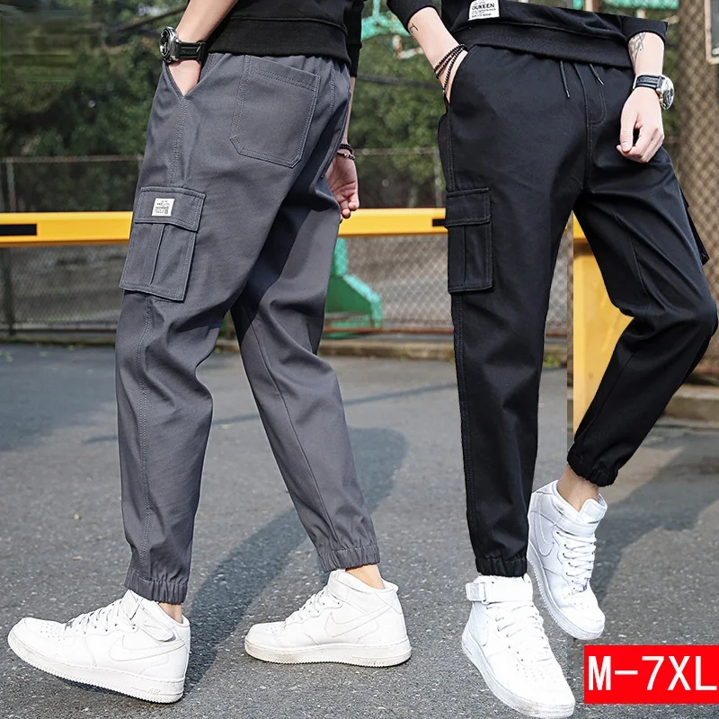 

2021Autumn New Men's Sweatpants Casual Fashion Handsome Nine-point Pants Running Sports Overalls Streetwear Men's Clothing