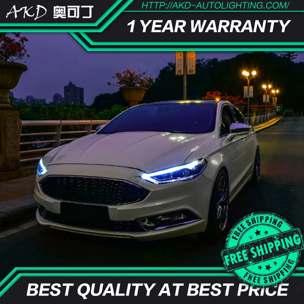 AKD тюнинг Автомобильная фара для Ford Mondeo Fusion 2017-2019 светодиодные фары DRL ходовые