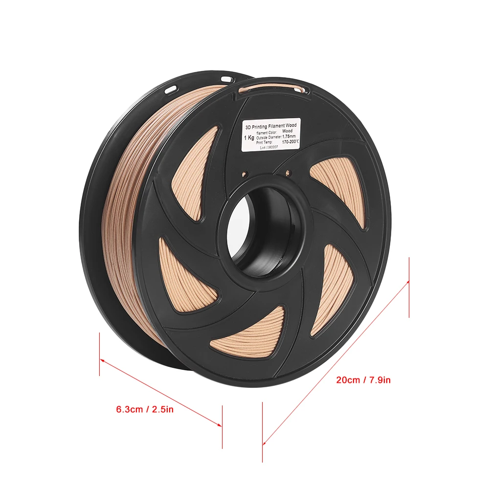 3D Printer Filament Wood + PLA  1.75mm 1kg Spool Dimensional Accuracy  +/- 0.02mm
