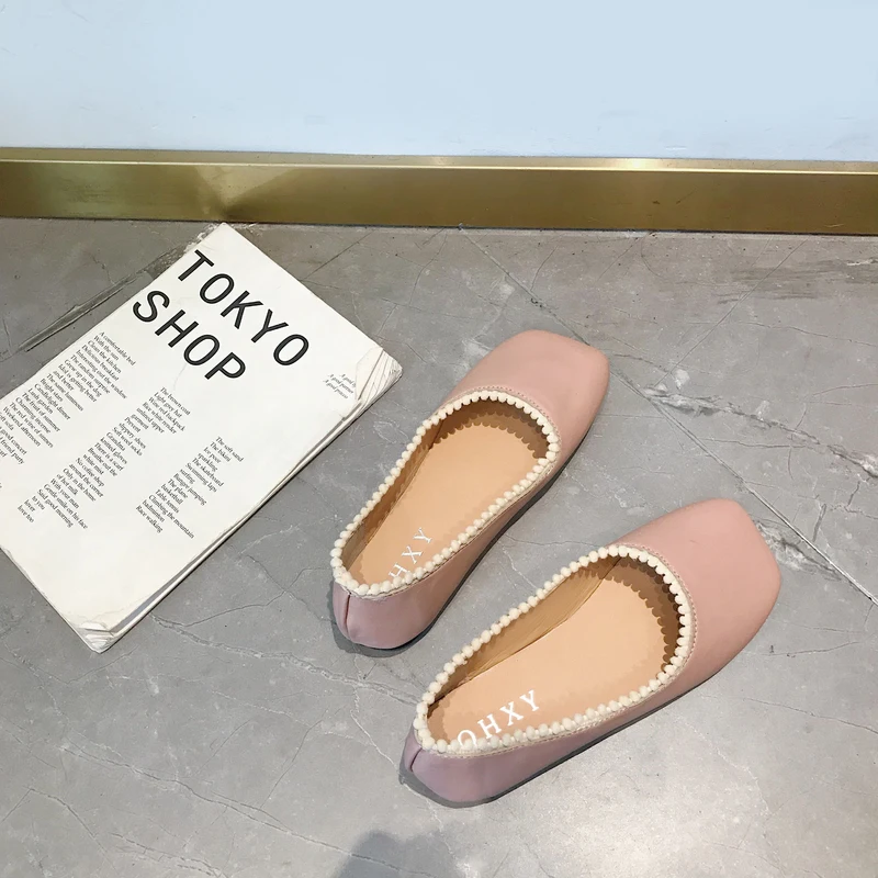 

2020 spring autumn high quality solid color casual loafers fashion wild lightweight ladies flat shoes Slip-On Round Toe W38-24