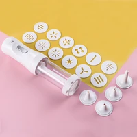 cookie press gun cookie maker kit electric cookie decorating tool with 12 discs and 4 icing tips kitchen pastry baking set