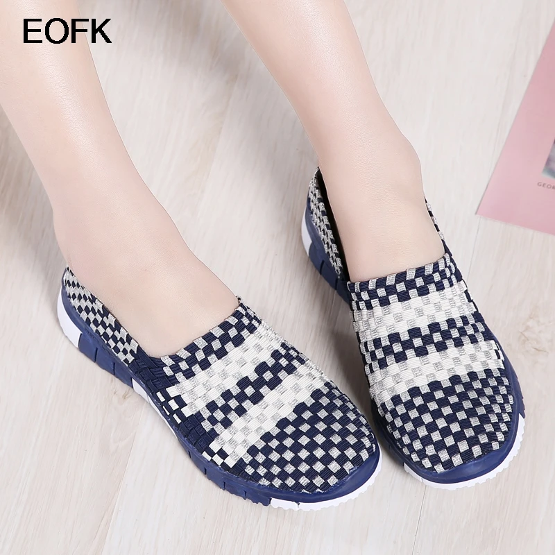 EOFK весенне осенняя женская мягкая повседневная обувь на плоской подошве