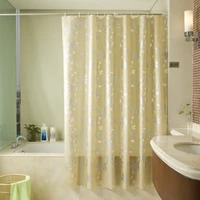 ready stock translucent luxurious flower bath curtain waterproof peva shower curtains fog curtains hooks bathroom decor 3jl610