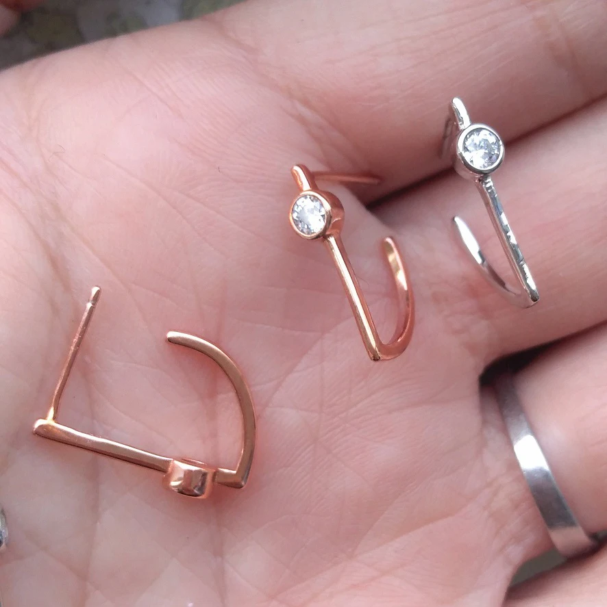 Распродажа Висячие серьги розовое золото ювелирные изделия женские изогнутые