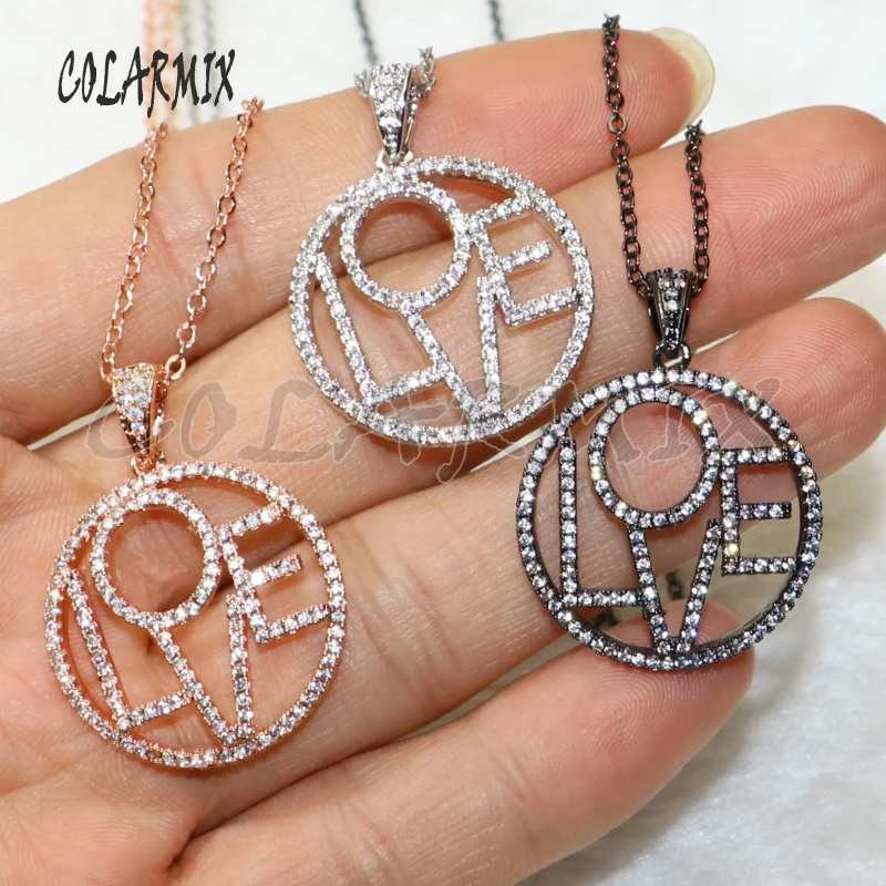 

5 strands LOVE pendants necklace letters crystal pendant accessories summer jewelry pendants necklace for women 50216