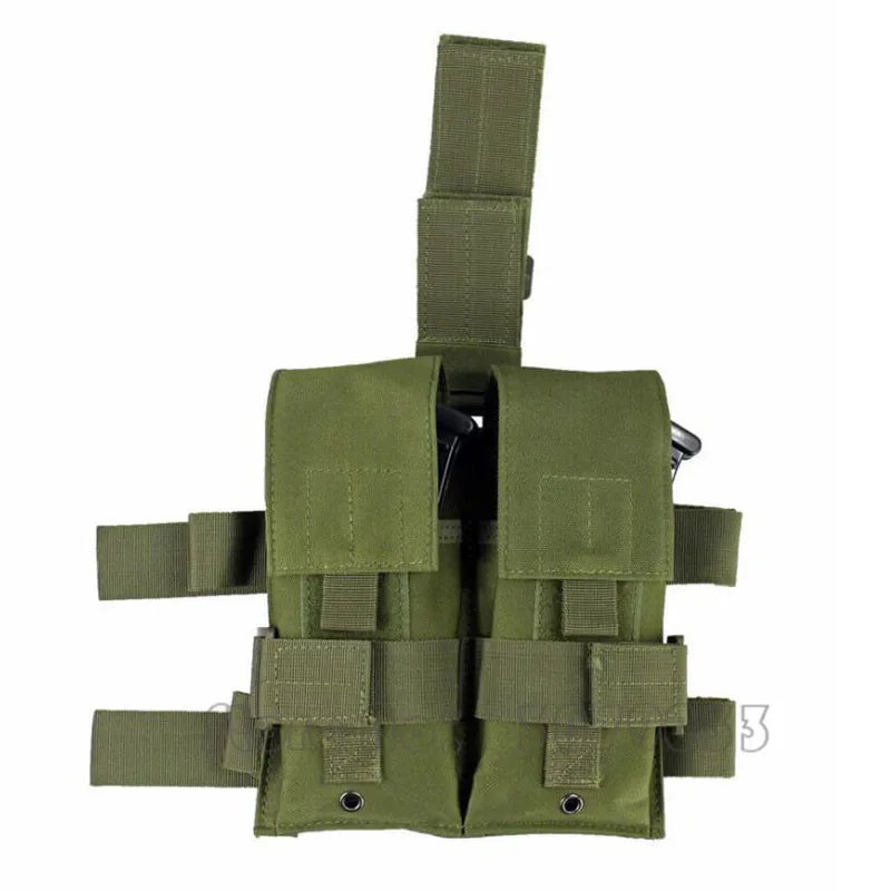 

Tactical Drop Leg Double Magazine Bag Mag Pouch Holder Rifle Magazine Ammo Bag for 5.56 .223 Paintball Airsoft