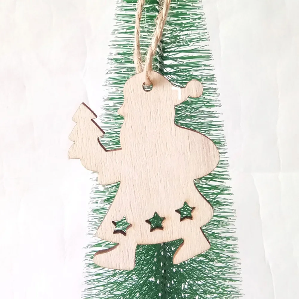 Прочные рождественские украшения 3 шт. DIY натуральный деревянный чипборд