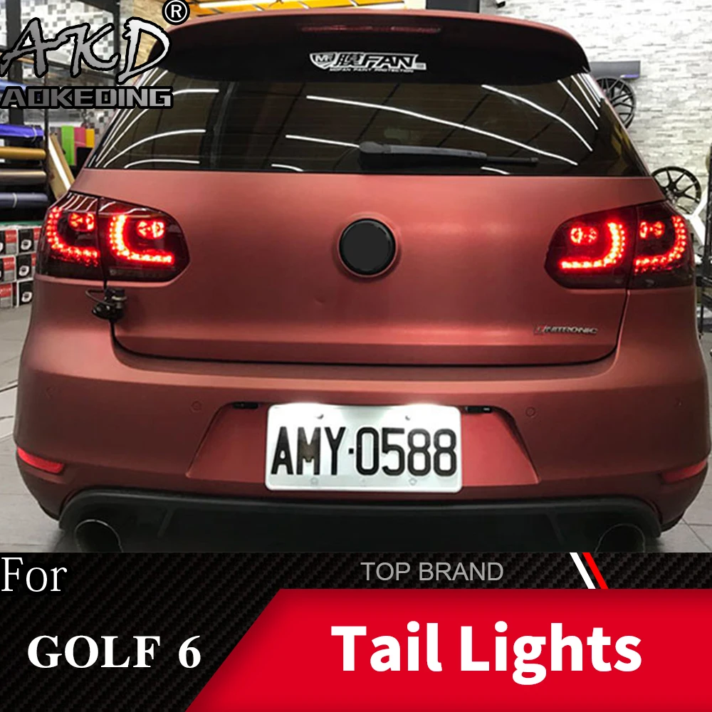 Luces traseras LED antiniebla para coche, luces de circulación diurna, accesorios de coche, para VW Golf 6 2009-2012 R20 MK6