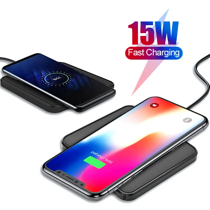 

ANMONE 15W Wireless Charger For Iphone XIaomi Samsung QI Fast Charging Pad Cordless Smartphone Charge Mobile Phone Accessories