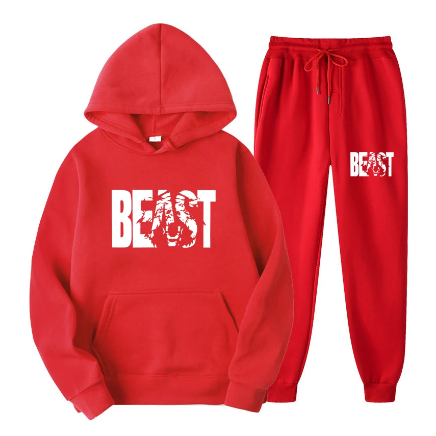 

Tracksuit Men Fashion Hoodies Men Suits Brand Yes Boss Sets Men Sweatshirts+Sweatpants Autumn Winter Fleece Hooded Pullover