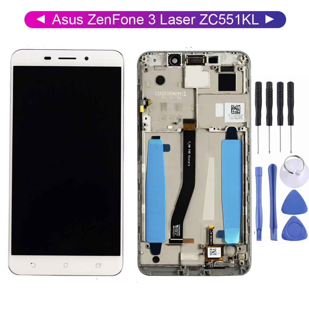 ЖК дисплей 5 дюйма для Asus Zenfone 3 Laser ZC551KL с дигитайзером и сенсорным экраном в сборе