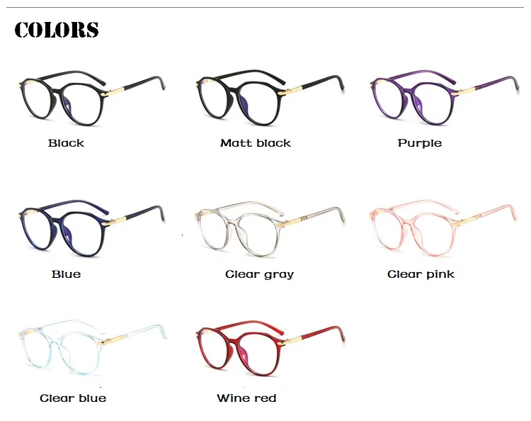 

Anti Blue Light Glasses Women's Men 2020 Round Eyewear Myopia Spectacles Ladies Transparent Optical Computer Eye Glasses Frame