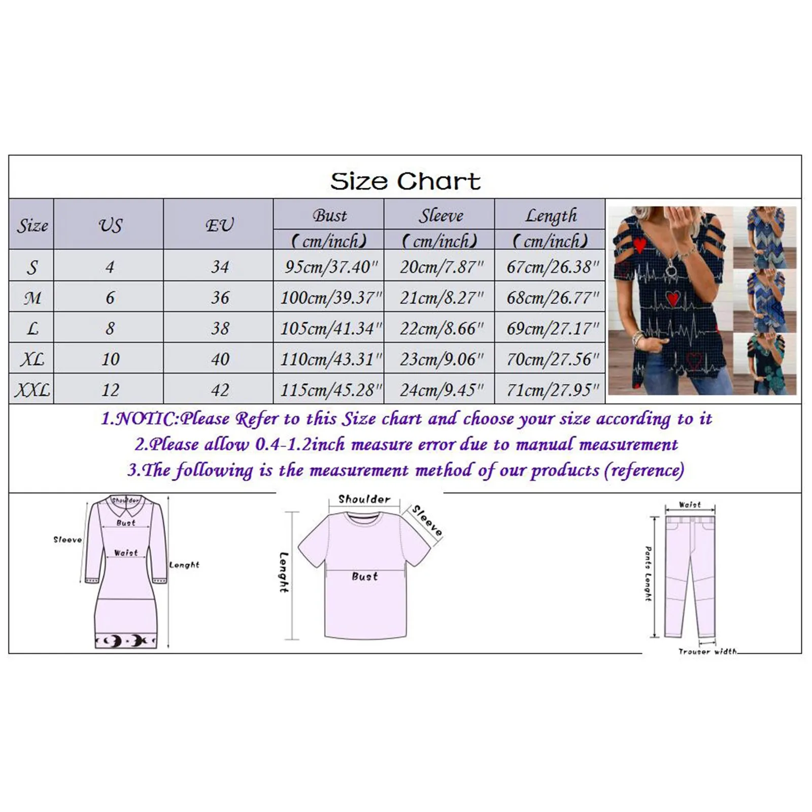 

t-shirt for womens Casual Fashion Printed Zipper V-Neck hollow out Short Sleeve Top T-shirt camiseta mujeres t shirt femme#40