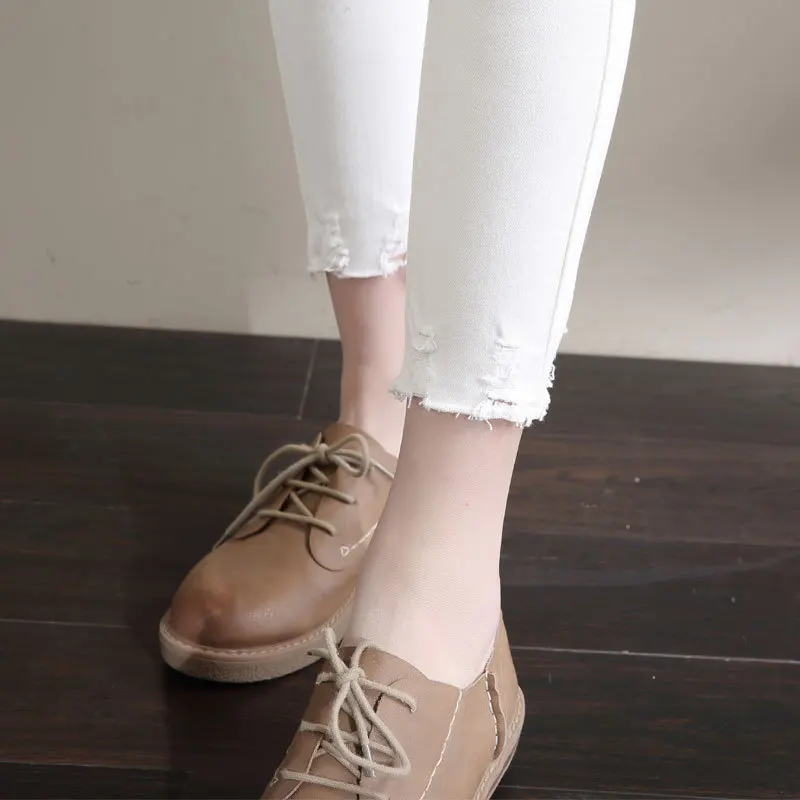 Рваные повседневные джинсовые брюки узкие женские джинсы на молнии длиной до