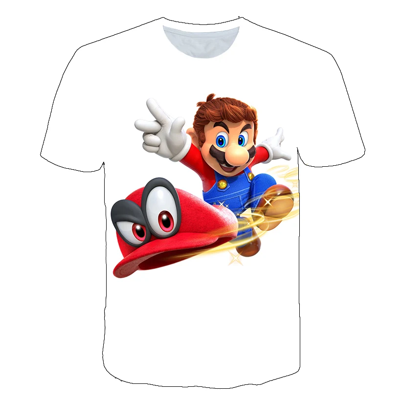 Детские футболки с принтом Super Mario Bros & luipad забавная белая футболка мультяшным для