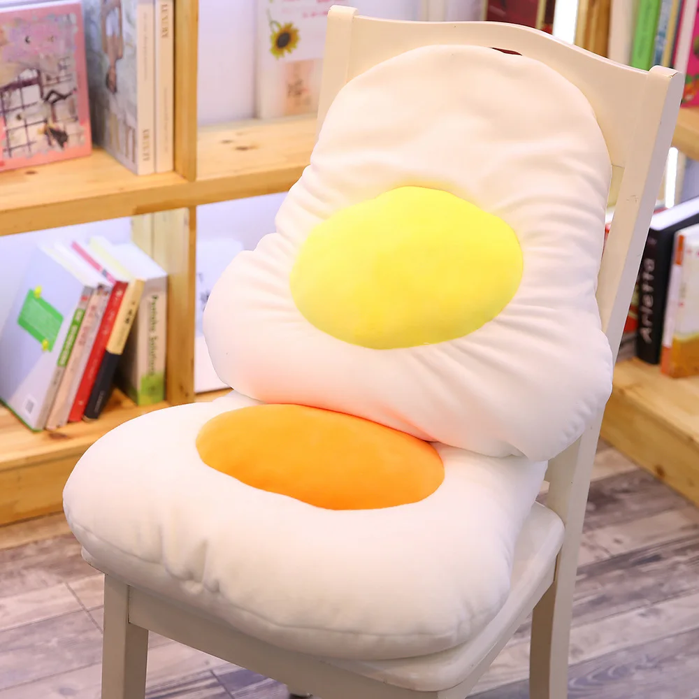 

Creative Egg Plush Toys Lifelike Food Omelette Yolk Throw Pillow Stuffed Doll Cushion Home Sofa Decor Adults Office Nap Pillow