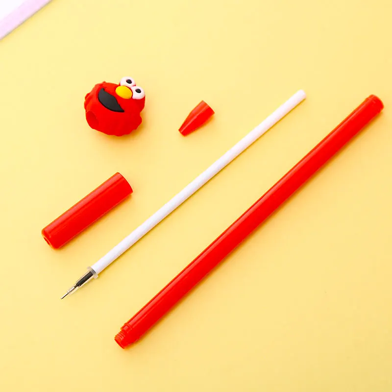 

Korean Cute Kawaii Sesame Street Anime Gel Pens Kawai School Office Stationary Funny Thing Supply Novelty Rollerball Stationery
