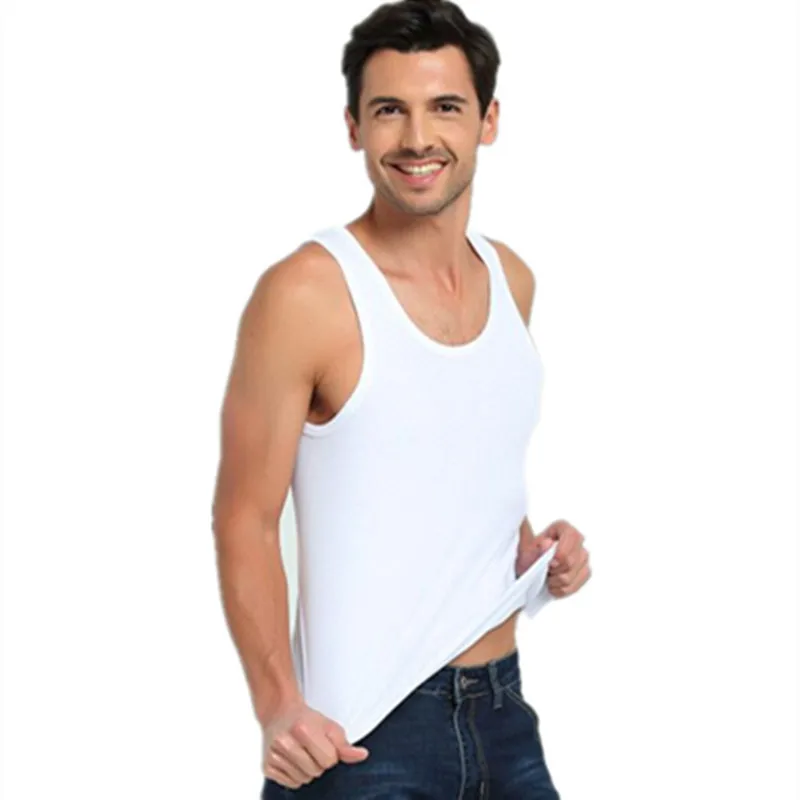 

Sale Men's Casual Tank Tops Summer Bodybuilding Sleeveless Vest Square Collar Fashion Male Tees Workout Vest Factory Outlet