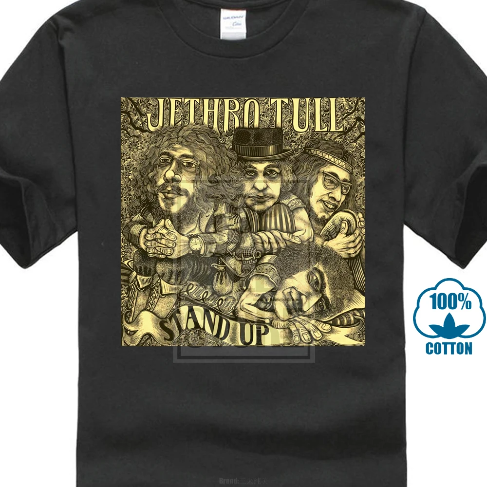 Popular Jethro Tull Stand Up English Rock Band Men'S Black T Shirt Size S 4Xl 026681 | Мужская одежда