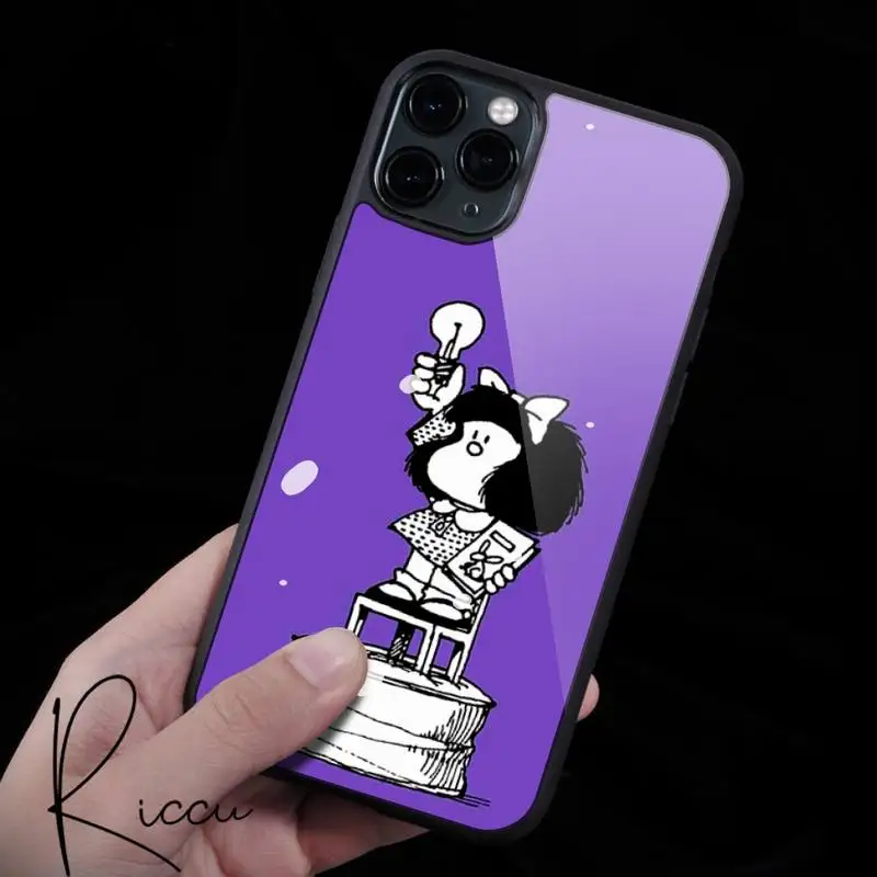 

Argentina Quino Mafalda Girl Phone Case Rubber for iPhone 12 11 Pro Max XS 8 7 6 6S Plus X 5S SE 2020 XR 12 Mini case