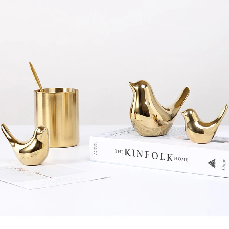 Украшение дома аксессуары Европейский Золотой с птицами керамический орнамент