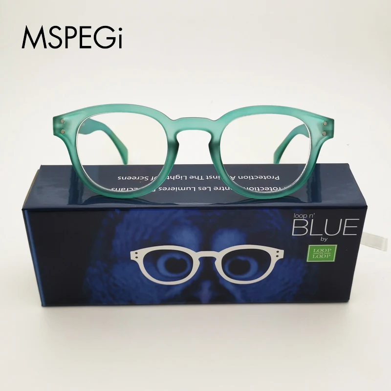 

Meeshow reading glasses Retro computer glasses Round eyeglasses clear optical frame french Europe quality blue light blocking
