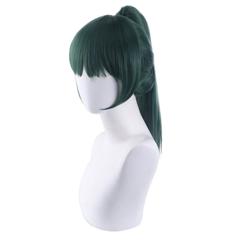 Парик для косплея аниме Zenin Maki короткий темно-зеленый искусственный Хэллоуина