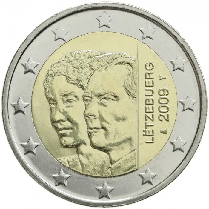 

Роскошские оригинальные монеты 2009 г. В честь 90-го юбилея, гарлотта, большой дукер Вознесения 2 евро, коллекция настоящих европейских памятны...