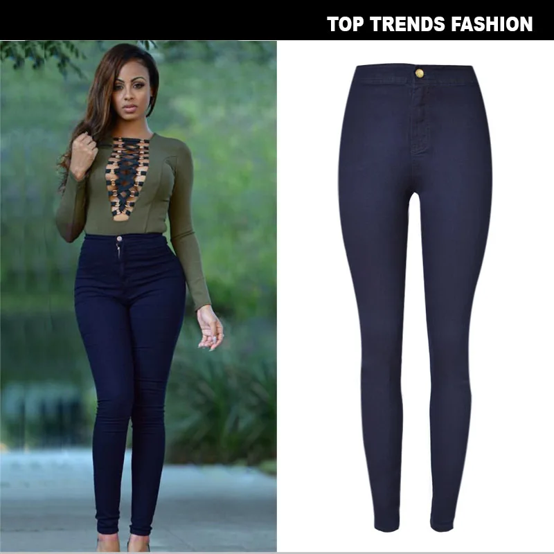 

Women's jeans European and American style skinny pants spring high waist slim stretch candy color skinny pants Baita trousers