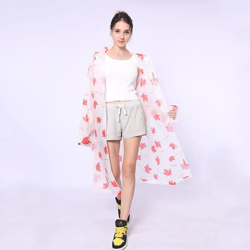 

Waterproof Stylish Nylon Raincoat Women Outdoor Yellow Ladies Hooded Raincoat Portable Impermeable Poncho Rainwear