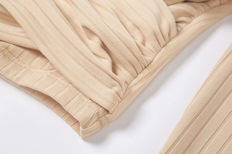 

Autumn and winter women's new slash neck long-sleeved T-shirt + high waist slim trousers casual two piece set