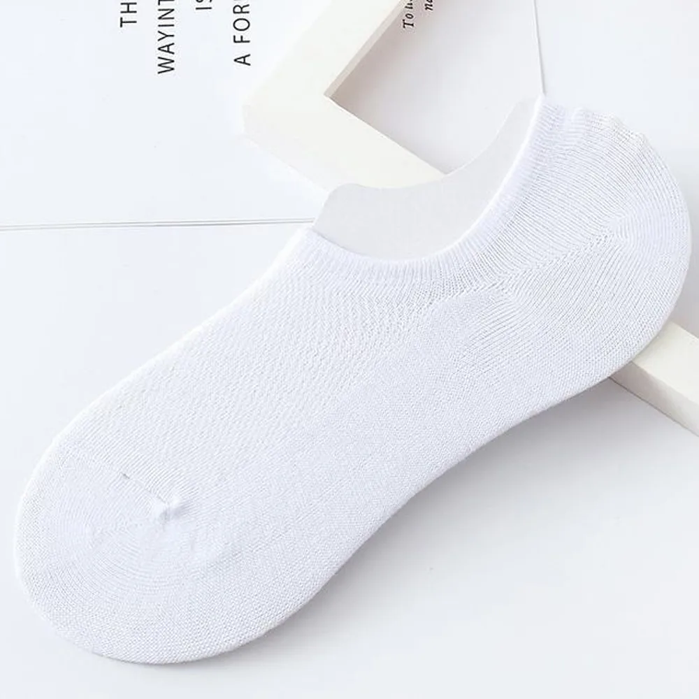 

Summer 2021 Women Invisible Solid Color Socks Slippers Ladies Polyester Cotton Non-slip Silicone Breathable Low Cut Ankle Socks
