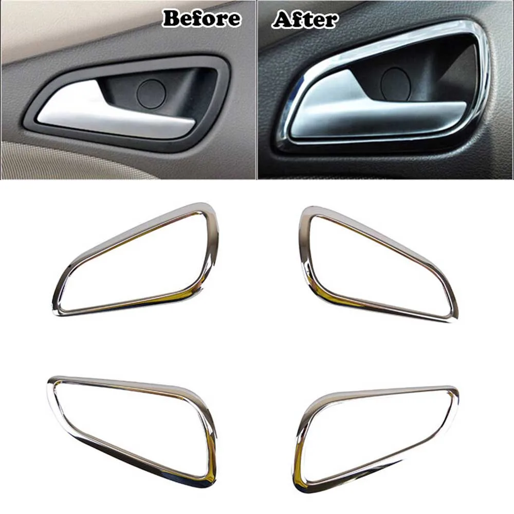 

Inner Door Handle Bowl Cover Interior Stainless Steel Waterproof 4 Pcs