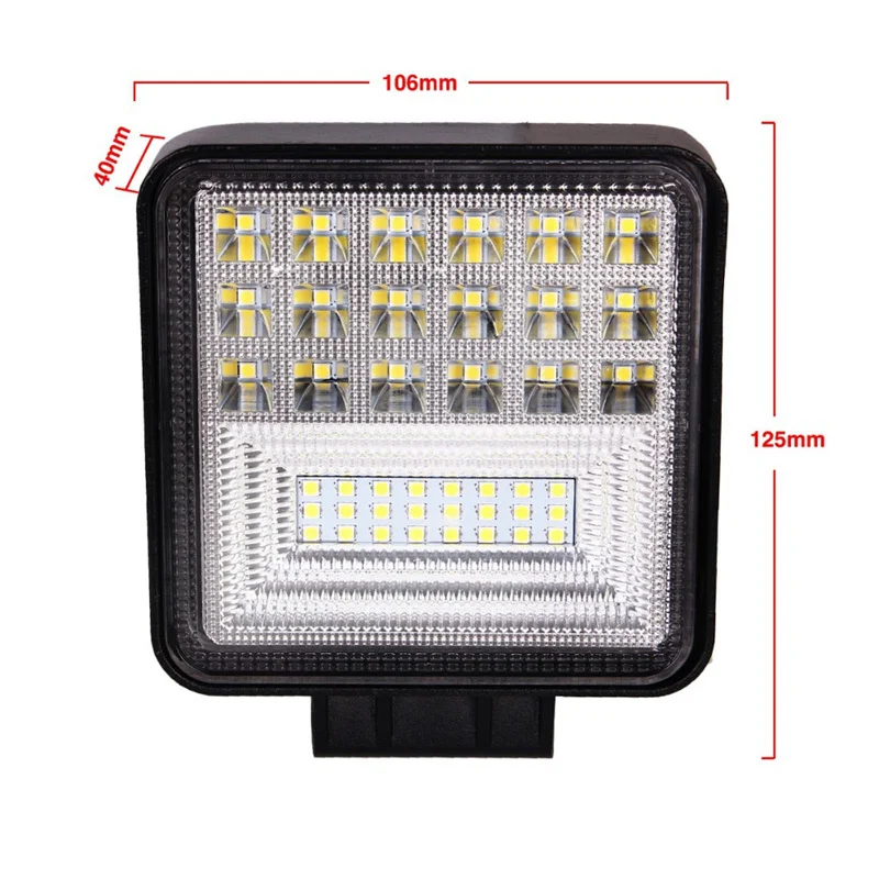 

1/2Pcs 126W 4'' LED Auto Truck Work Light Square Bright Spotlight Fog Lamp SUV Driving for Car Repairing Hiking Backpacking